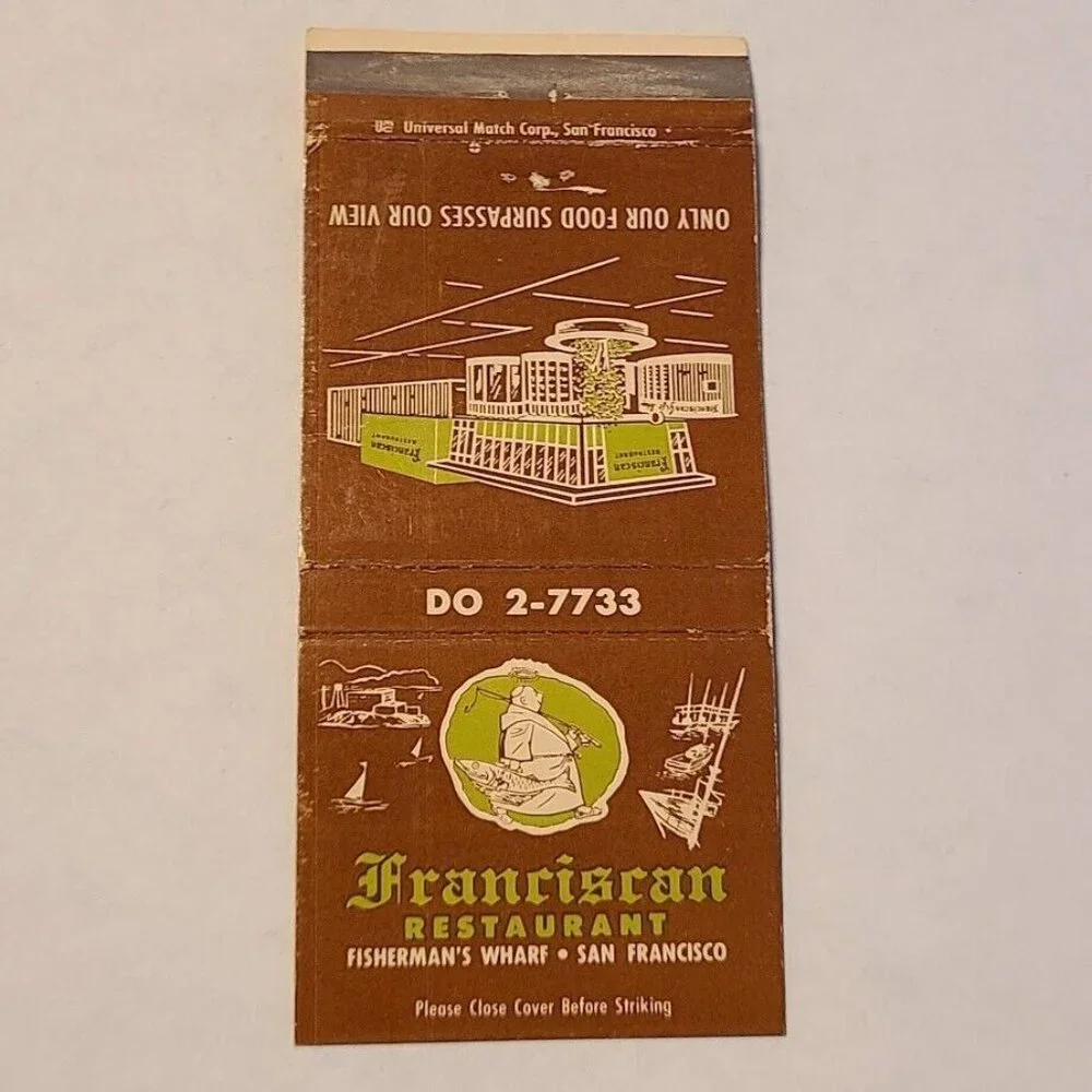 Vintage Matchbook Cover Franciscan Restaurant Fisherman’s Wharf San Francisco - Picture 4 of 5